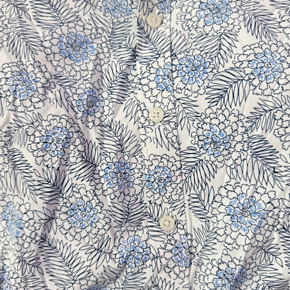 EXPRESS Men's Blue Floral Slim Fit Long Sleeved Shirt size Large Slim - Picture 4 of 7
